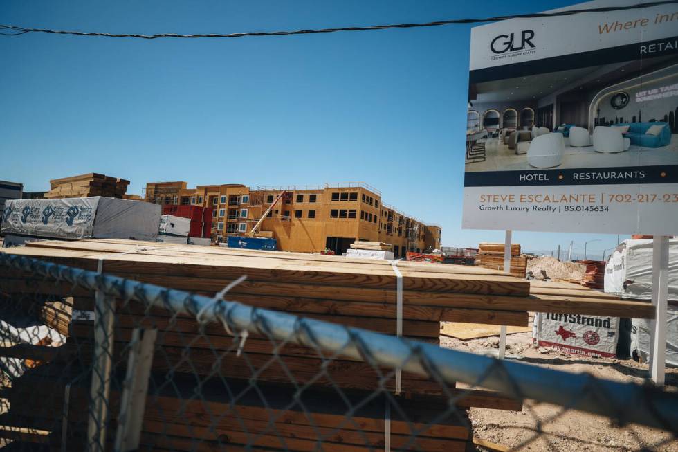 Otonomus Hotel is seen while under construction at East Russell Road and South Decatur Boulevar ...