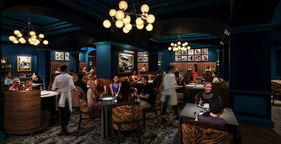 A rendering of the dining room in Bourbon Steak, a restaurant from celebrated chef Michael Mina ...