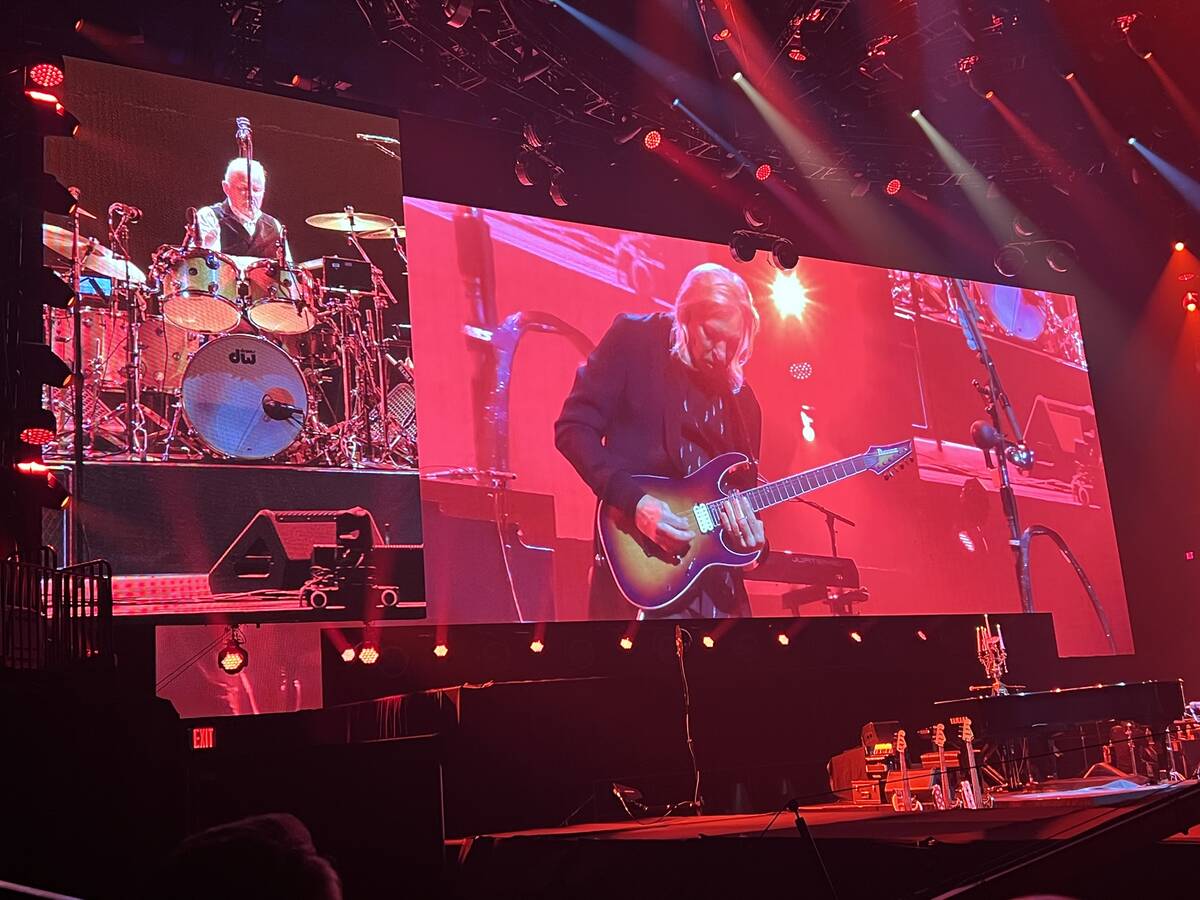 Joe Walsh and Don Henley of the Eagles is shown performing at the MGM Grand Garden on Saturday, ...
