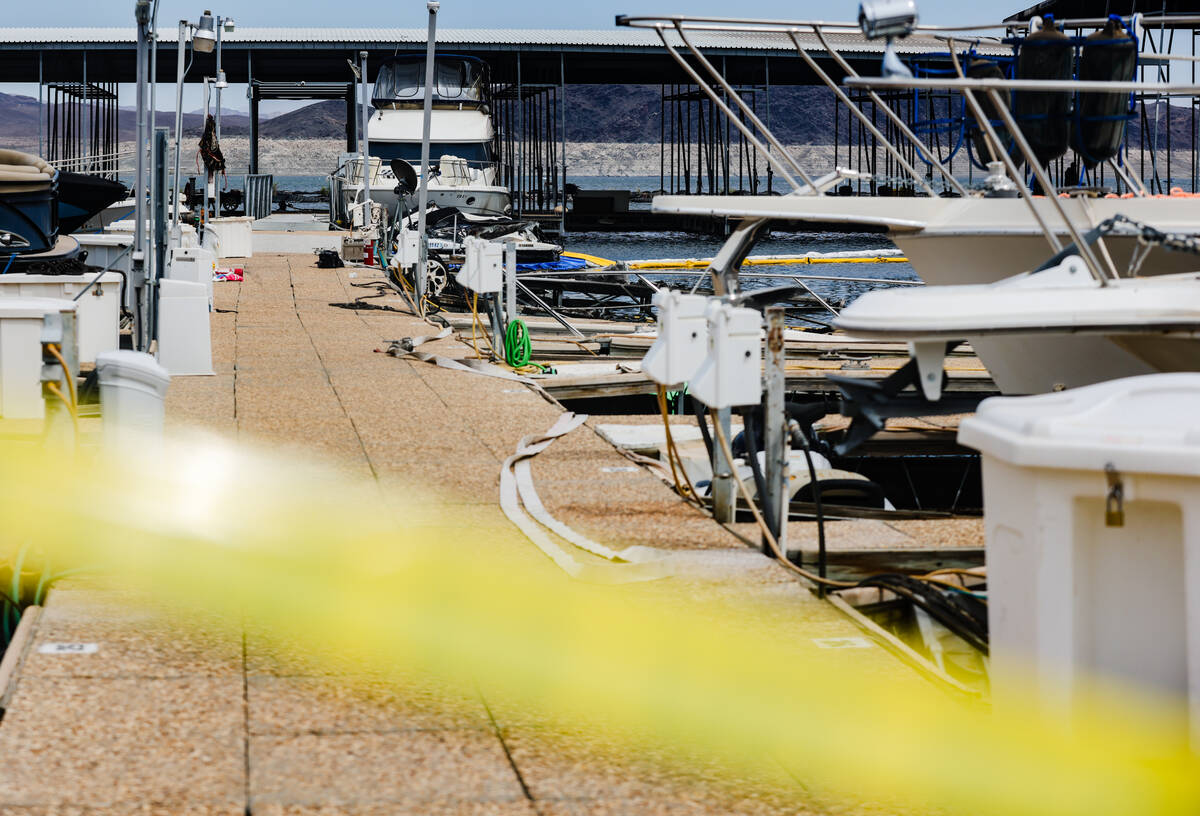 The scene where a fire sank 10 boats, did damage to several more and caused minor injuries at L ...