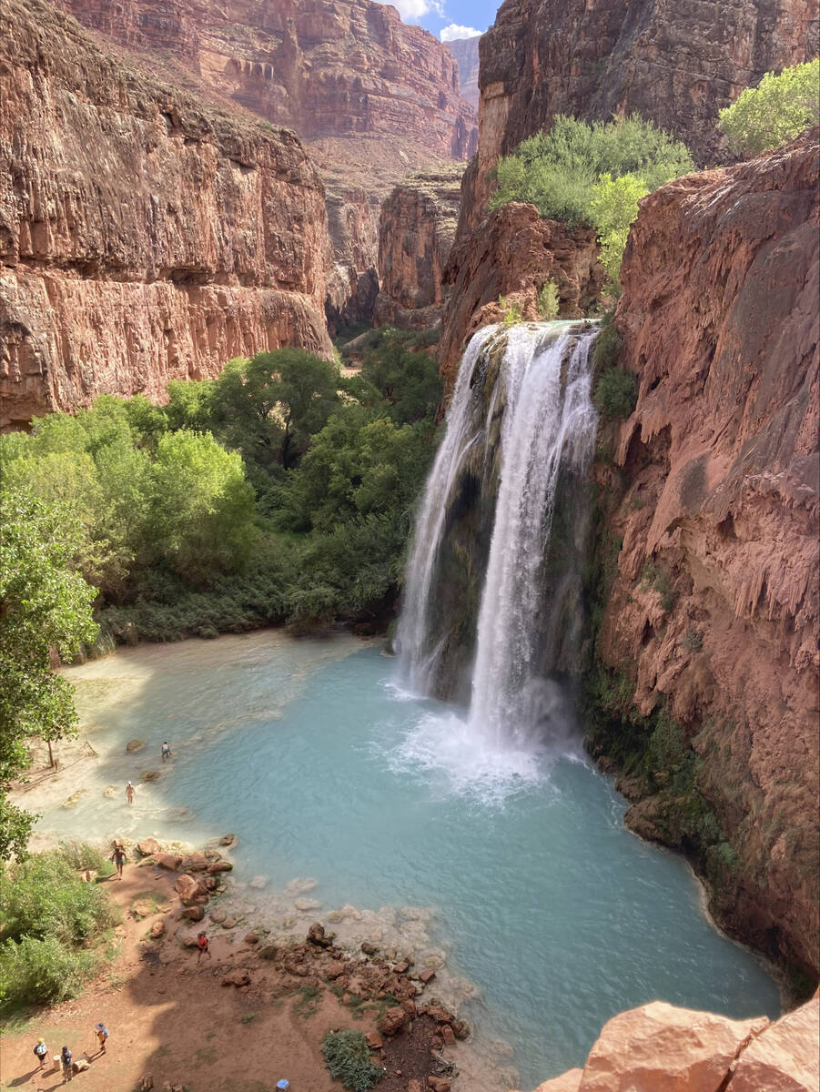 This photo provided by Francesca Dupuy shows the Havasu Falls on the Havasupai reservation in A ...