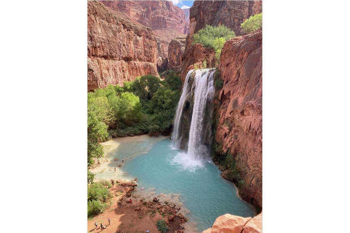 This photo provided by Francesca Dupuy shows the Havasu Falls on the Havasupai reservation in A ...