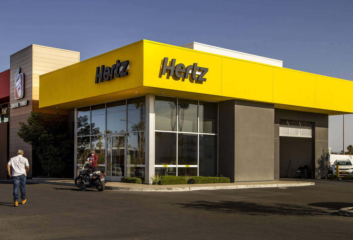 Hertz car rental on West Sahara Avenue on Monday, April 5, 2021. L.E. Baskow/Las Vegas Review-J ...