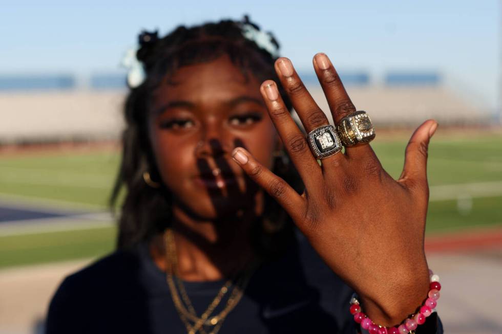 Centennial track and field sprinter Iyonna Codd, the Nevada Preps Girls Athlete of the Year, sh ...