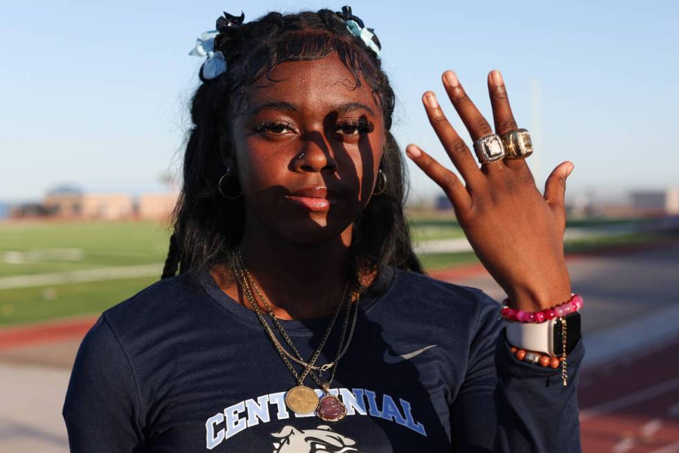 Centennial track and field sprinter Iyonna Codd, the Nevada Preps Girls Athlete of the Year, sh ...