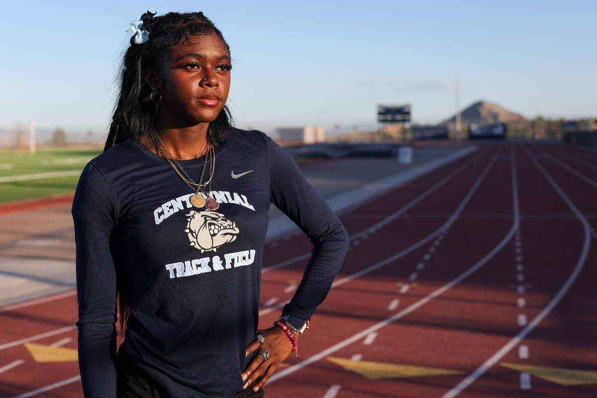 Centennial track and field sprinter Iyonna Codd, the Nevada Preps Girls Athlete of the Year, at ...