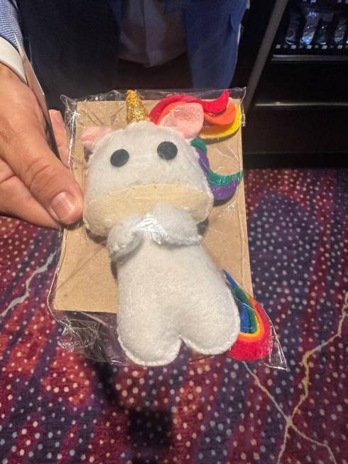 Virgin Hotel Las Vegas President Cliff Atkinson's unicorn is during the launch of the new Gall ...