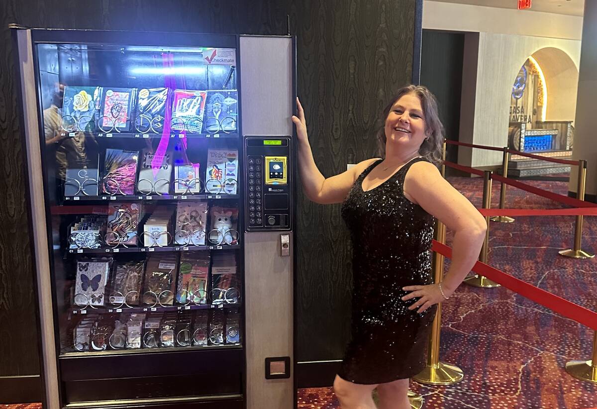 Vegas arts figure Nicole Cochener is shown at a new Gallery to Go art vending machine at Virgin ...