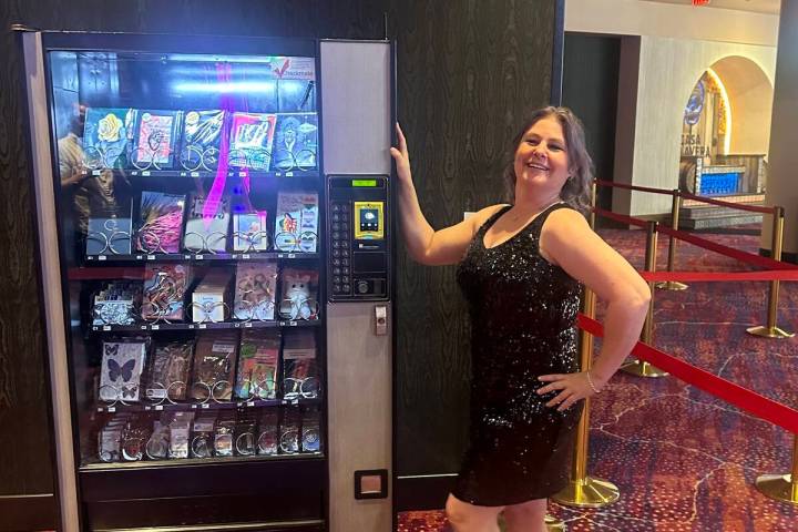 Vegas arts figure Nicole Cochener is shown at a new Gallery to Go art vending machine at Virgin ...
