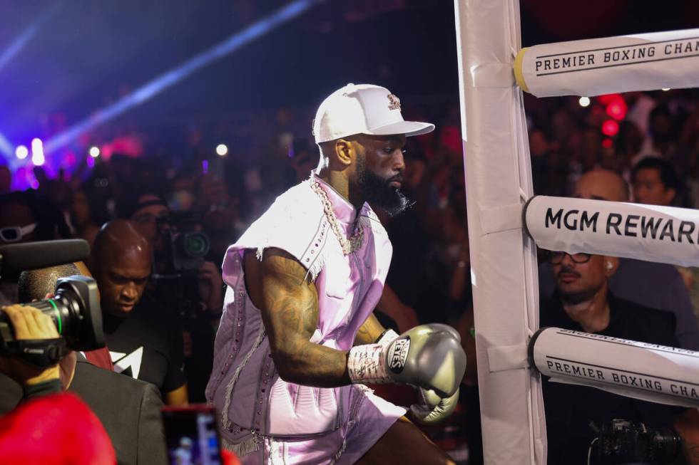 Frank Martin takes the ring for a WBA world lightweight championship boxing bout against Gervon ...