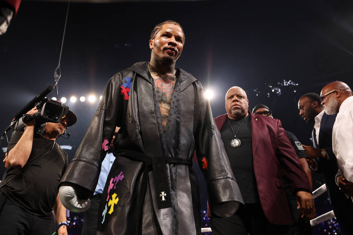 Gervonta “Tank” Davis paces the ring before fighting Frank Martin in a WBA world ...