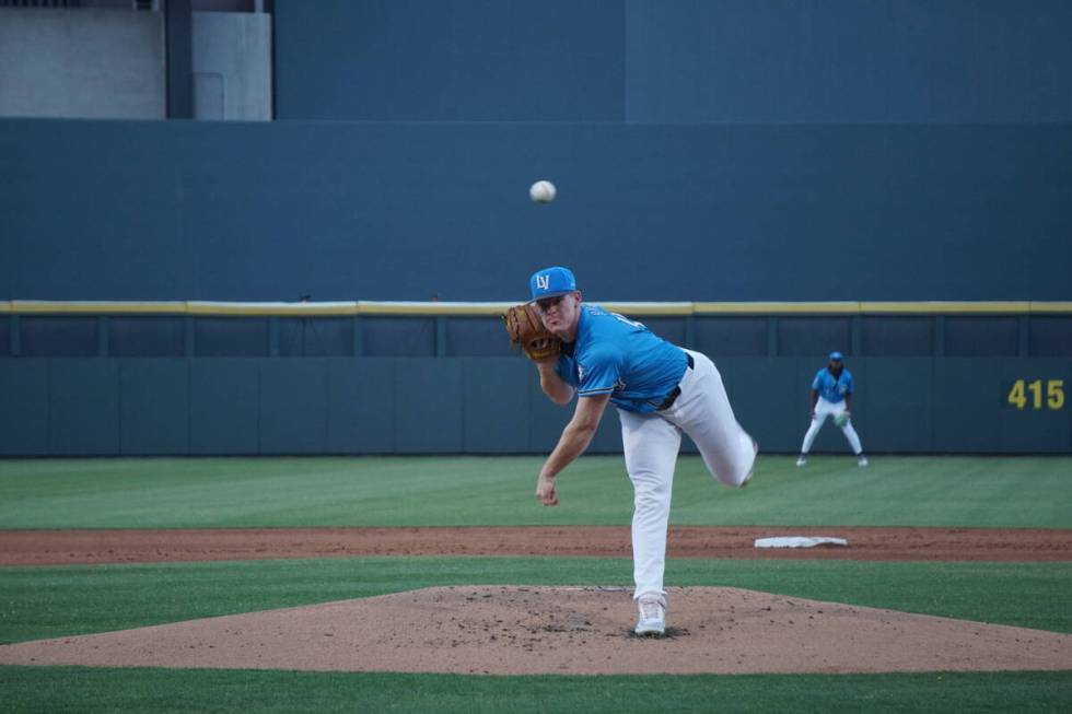 Las Vegas Aviators pitcher Brady Basso pitches during a game against the Salt Lake Bees on Tues ...