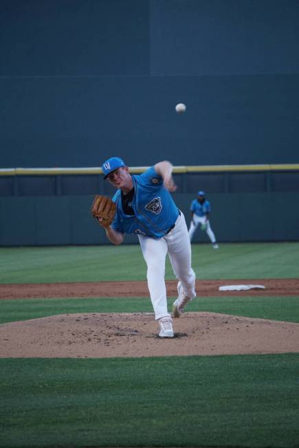 Las Vegas Aviators pitcher Brady Basso pitches during a game against the Salt Lake Bees on Tues ...