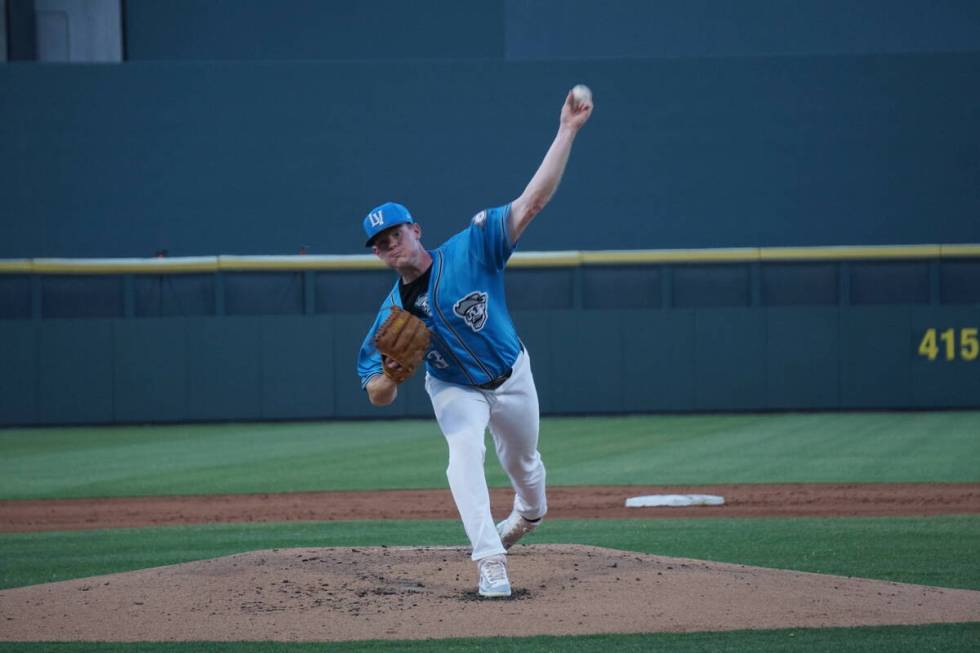 Las Vegas Aviators pitcher Brady Basso pitches during a game against the Salt Lake Bees on Tues ...