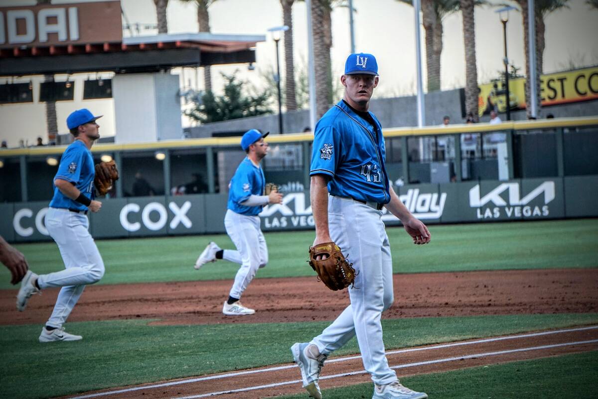 Las Vegas Aviators pitcher Brady Basso walks off the mound during a game against the Salt Lake ...