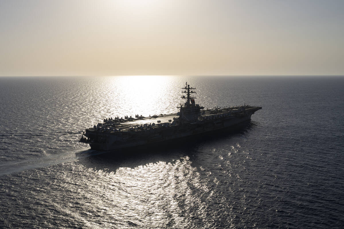 The USS aircraft carrier Dwight D. Eisenhower sails in the Red Sea on Wednesday, June 12, 2024. ...