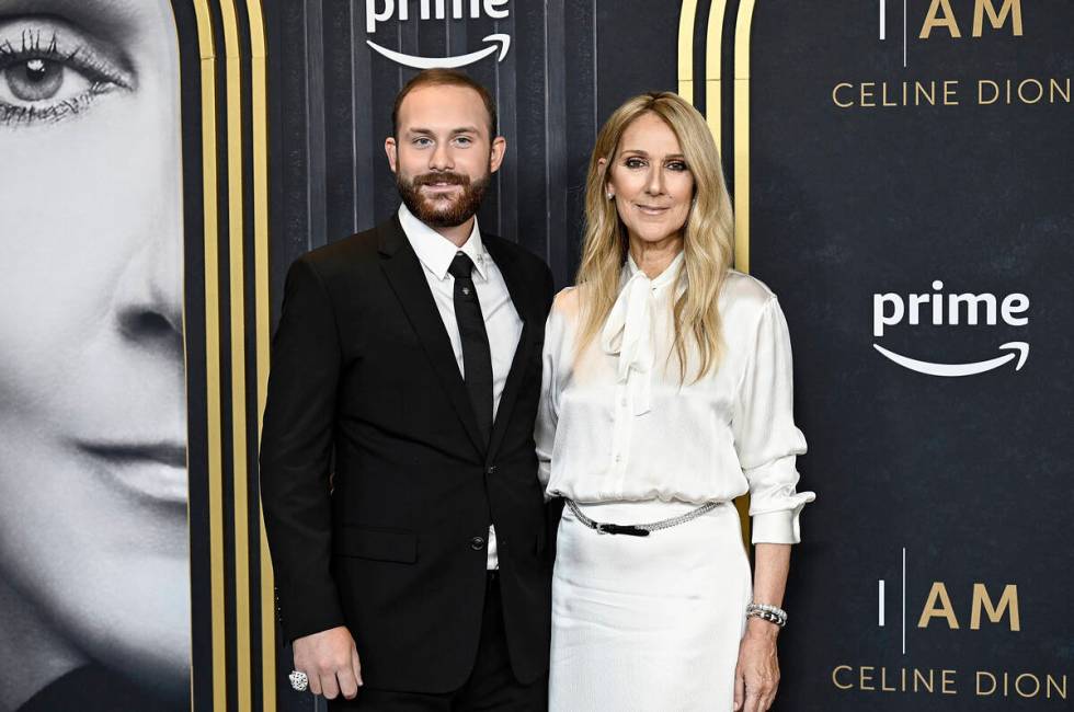 Celine Dion, right, and son René-Charles Angélil attend the Amazon MGM Studios special screen ...