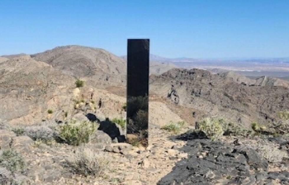 Las Vegas police say members of its search and rescue team found a "mysterious monolith" on a t ...