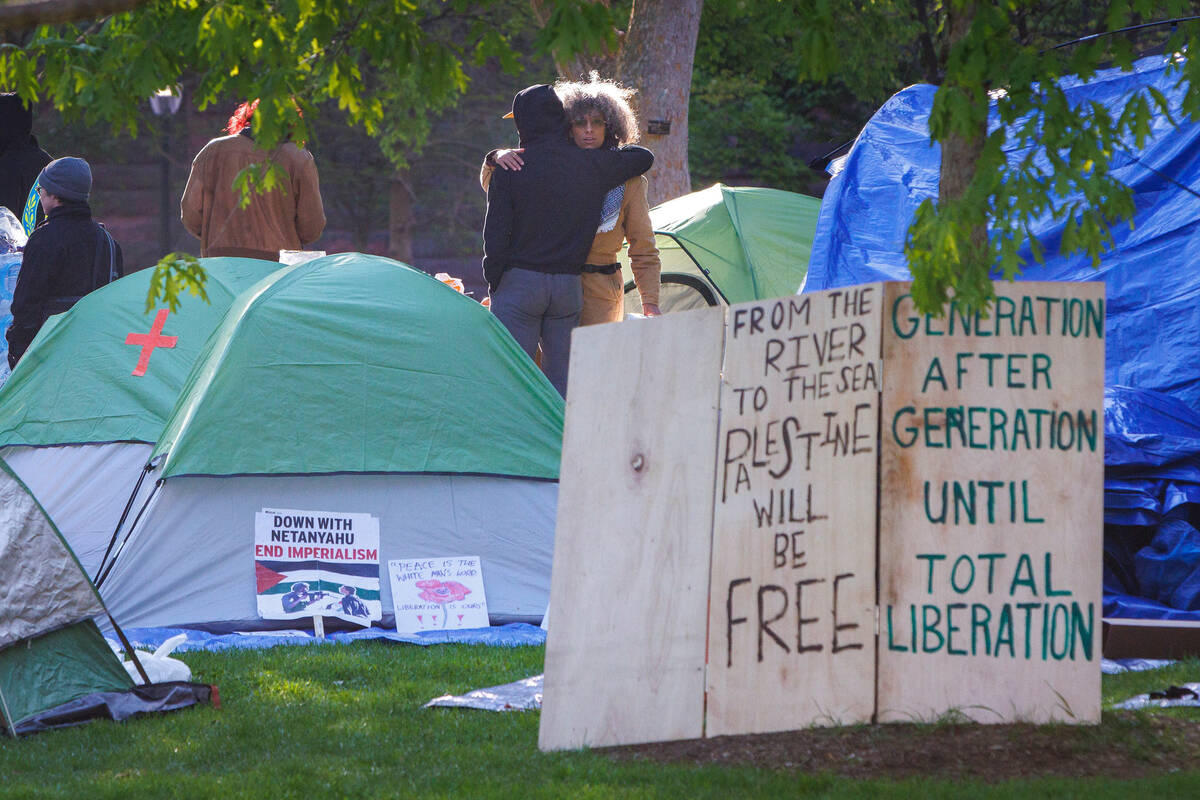 The pro-Palestinian protest encampment at the University of Pennsylvania. (Alejandro A. Alvarez ...