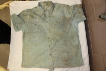 A shirt found with human remains found at Lake Mead on Sunday, May 1, 2022. (National Missing a ...