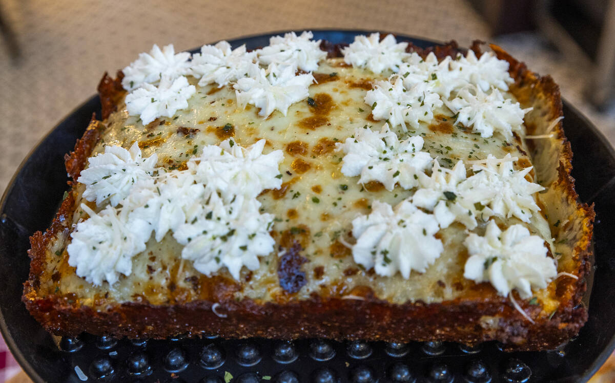 A small Detroit white pizza from Good Pie in the Arts District is seen on Friday, June 21, 2024 ...