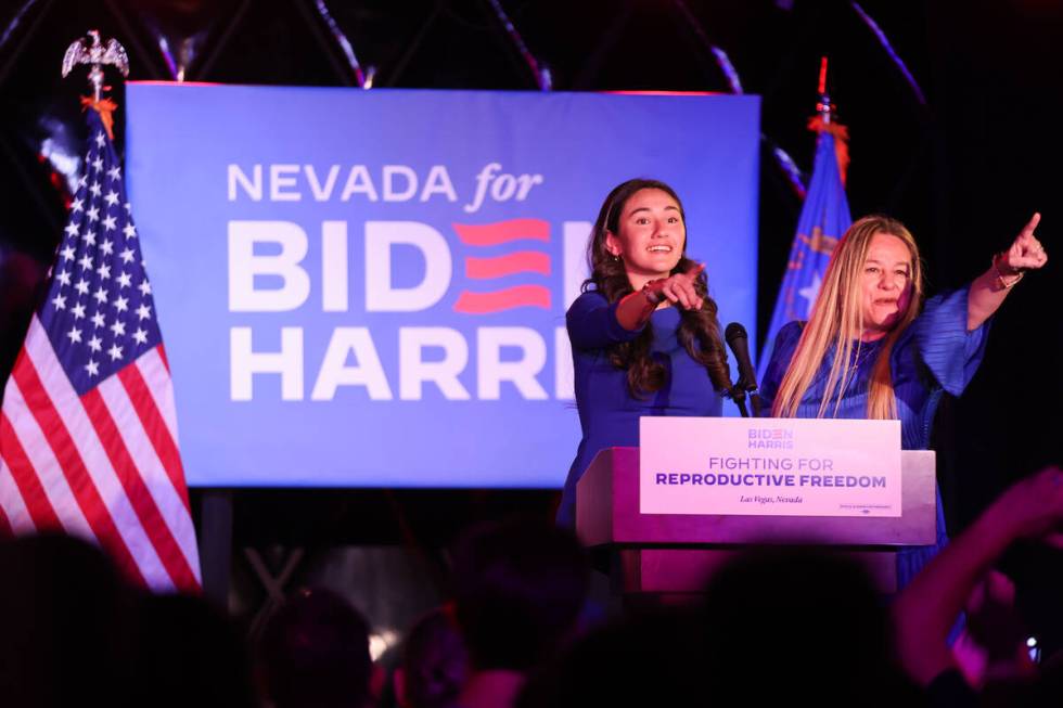 Carolyn Salvador Avila, left, National President of College Democrats of America, and her mothe ...