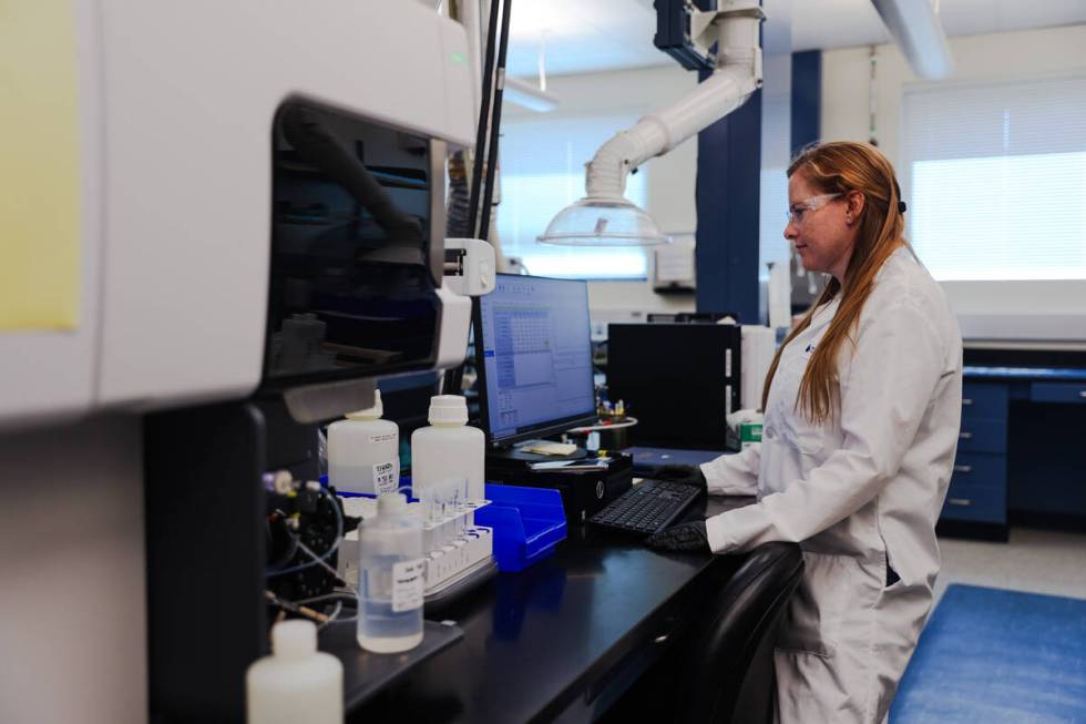 Jennifer McCarville, a laboratory scientist for the Southern Nevada Water Authority, works at t ...