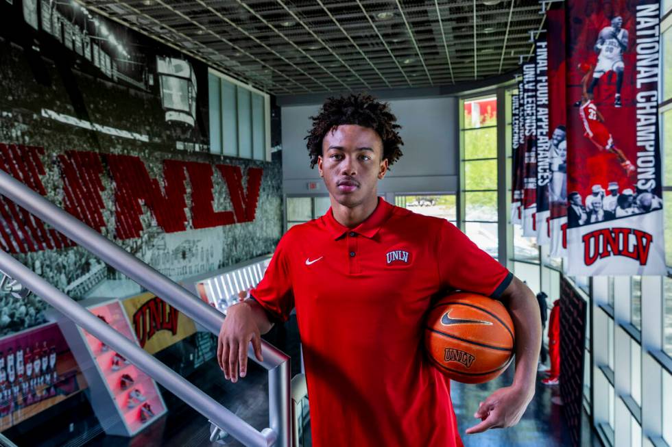 UNLV basketball player Dedan Thomas Jr. at the Mendehall Center on Friday, June 7, 2024, in Las ...