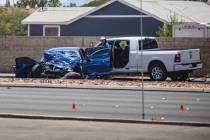The Metropolitan Police Department investigates the scene of a fatal four vehicle crash on Sout ...