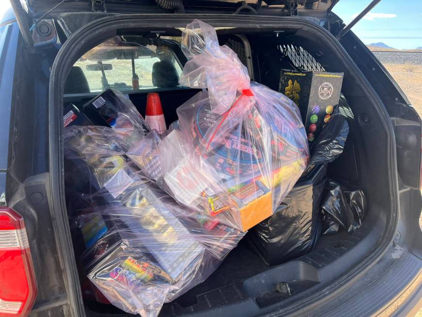An SUV has bags of illegal fireworks confiscated over the weekend by the Metropolitan Police De ...