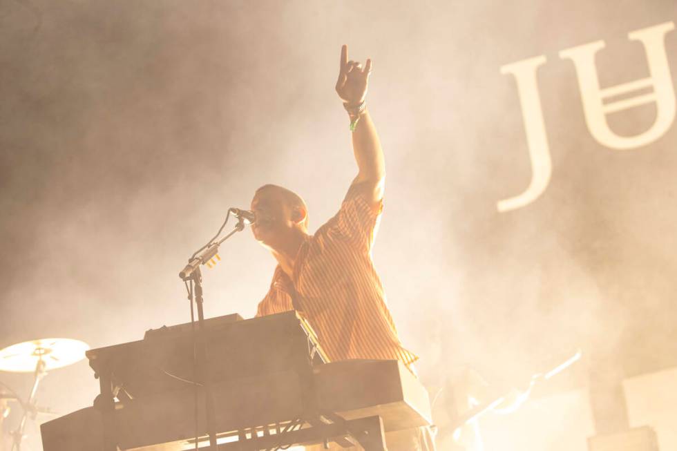 Josh Lloyd-Watson of Jungle performs during the first day of the Life is Beautiful festival on ...