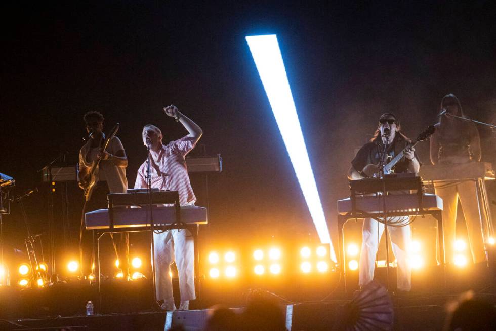 Josh Lloyd-Watson, left, and Tom McFarland of Jungle perform during the first day of the Life i ...