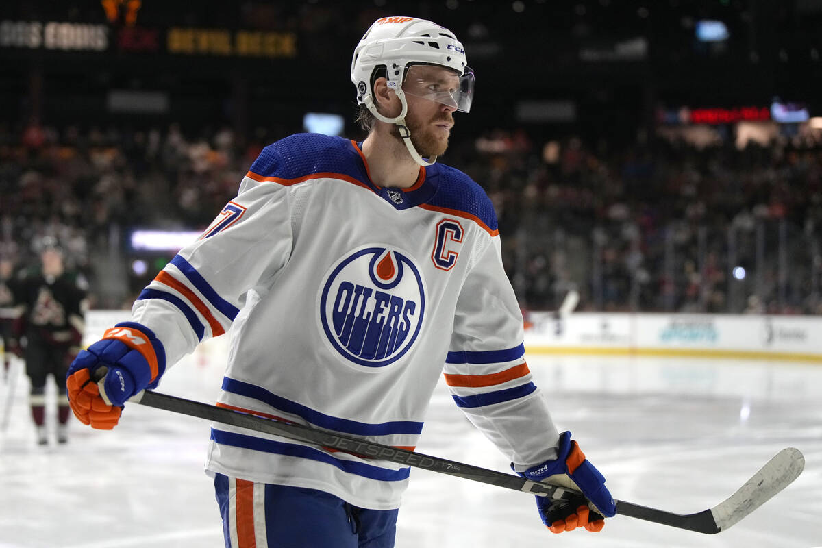 Edmonton Oilers center Connor McDavid (97) in the third period during an NHL hockey game agains ...