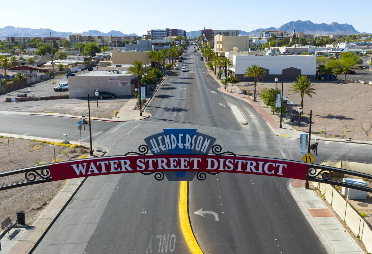 The Water Street District of downtown Henderson seen on Tuesday, June 25, 2024. (Bizuayehu Tesf ...