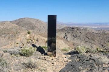 Las Vegas police say members of its search and rescue team found a "mysterious monolith" on a t ...