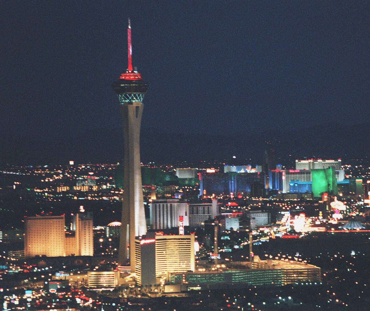 The Stratosphere Tower with the Las Vegas Strip in 1996. (Las Vegas Review-Journal/File)
