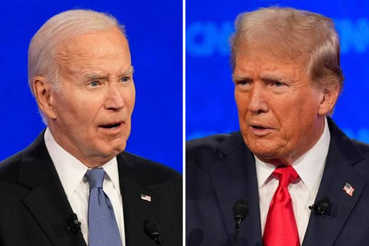President Joe Biden, left, and Republican presidential candidate former President Donald Trump ...