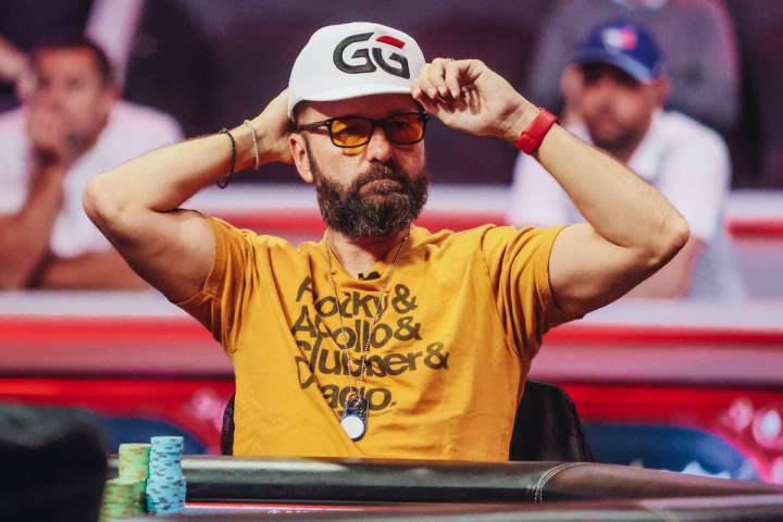 Professional poker player Daniel Negreanu competes during the final table of $50,000 buy-in dur ...