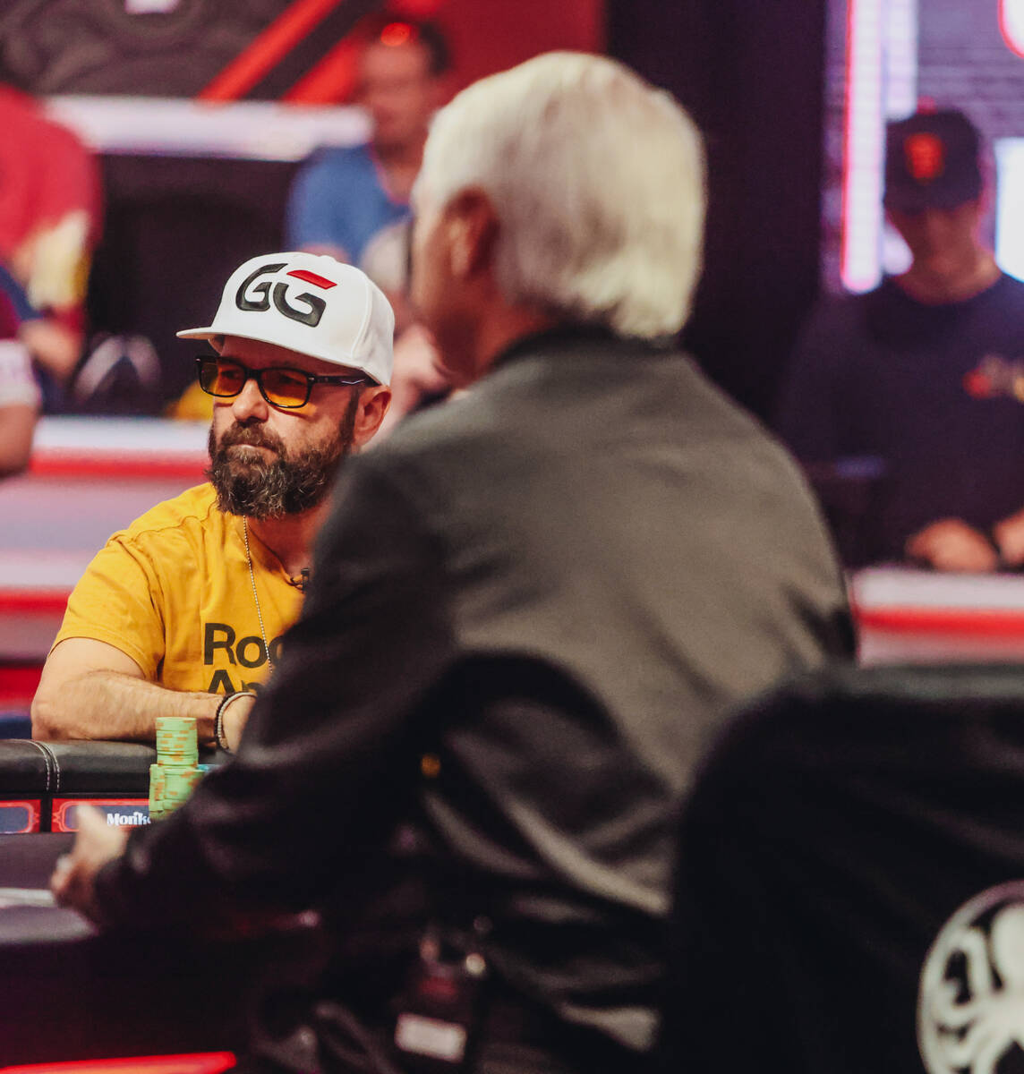 Professional poker player Daniel Negreanu competes during the final table of $50,000 buy-in dur ...