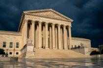 The Supreme Court is seen under stormy skies in Washington, June 20, 2019. (AP Photo/J. Scott A ...