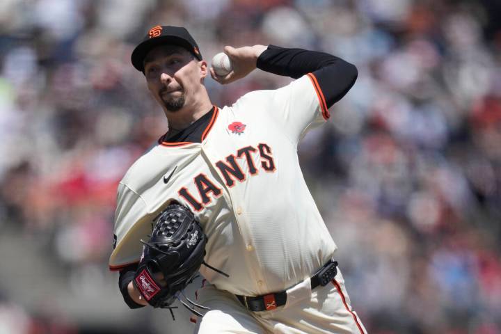 San Francisco Giants pitcher Blake Snell during a baseball game against the Philadelphia Philli ...