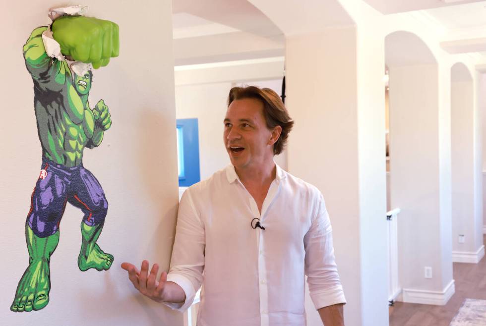 "This one was my fastest video,” Justin Flom says, standing alongside his Incredible Hulk por ...