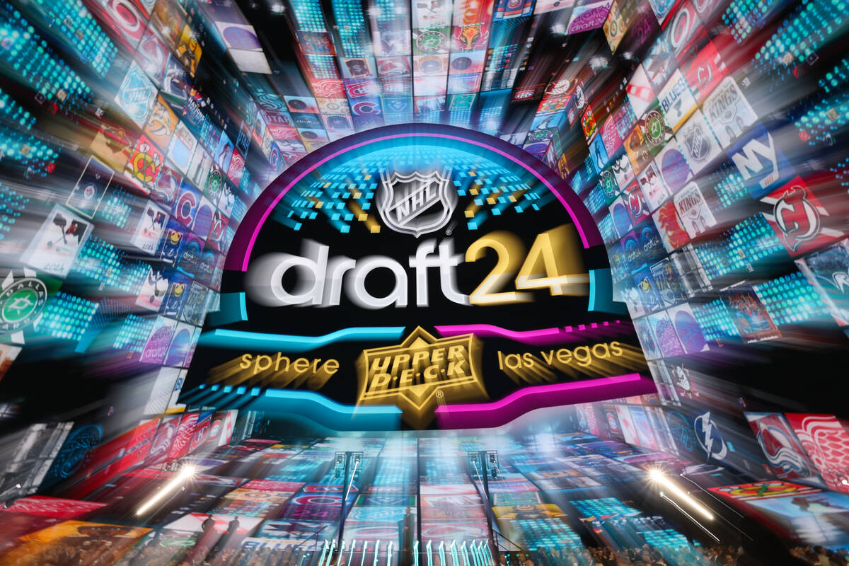 The NHL hockey draft is underway at Sphere on Friday, June 28, 2024, in Las Vegas. (Ellen Schmi ...