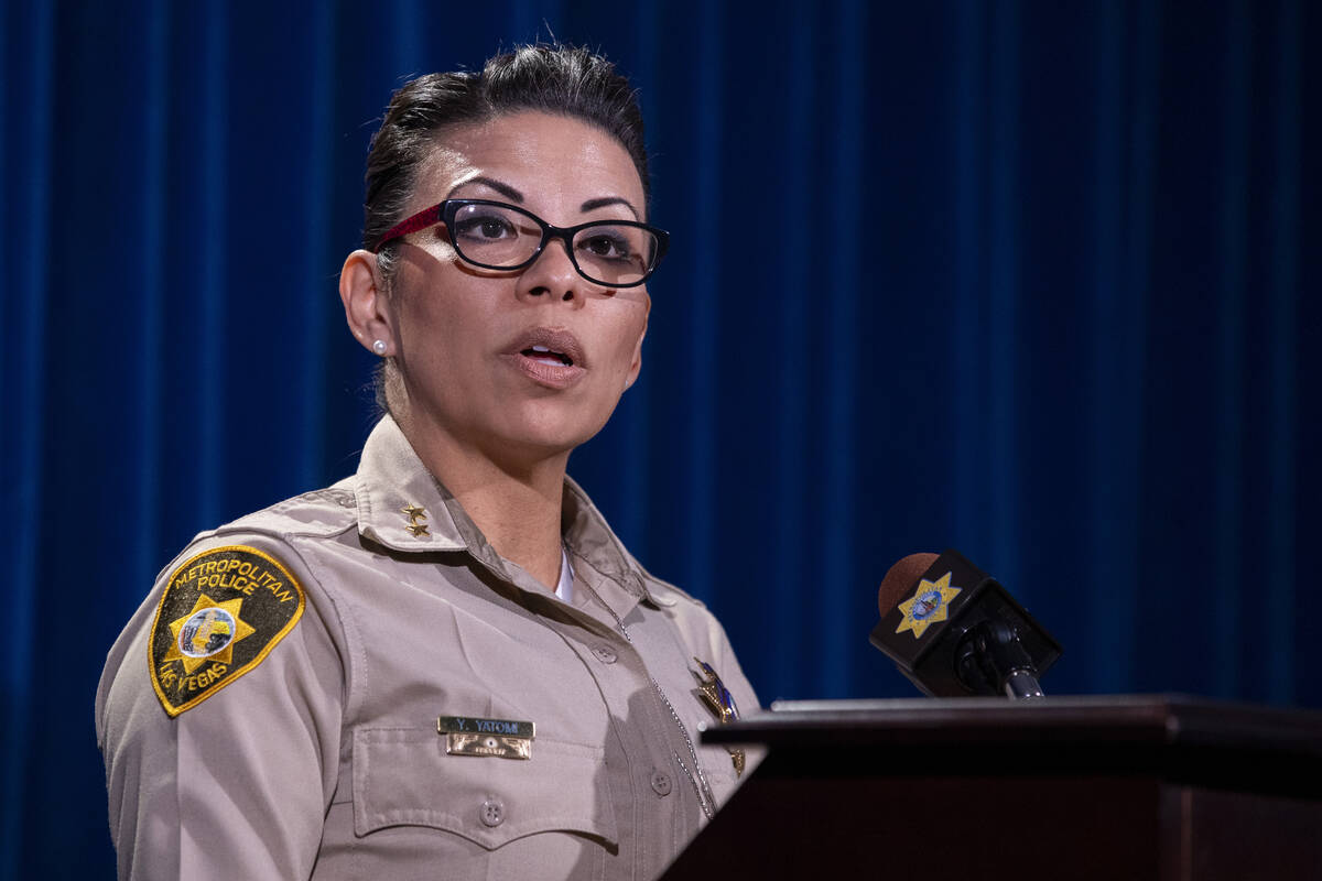 Assistant Sheriff Yesenia Yatomi speaks during a media briefing about an officer involved shoot ...