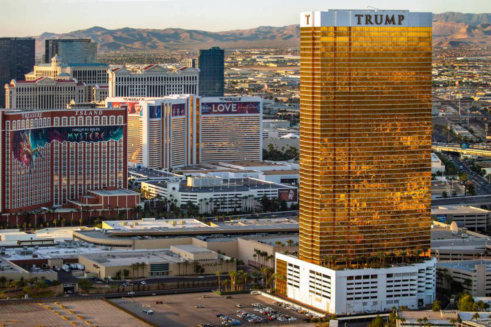 Trump International and other properties are seen in an aerial photo on Oct. 16, 2019, in Las V ...