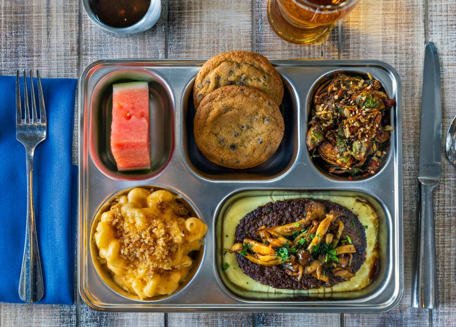 The Salisbury Steak tray at La Madre Canyon Grill on Tuesday, June 18, 2024, in Las Vegas. (L.E ...