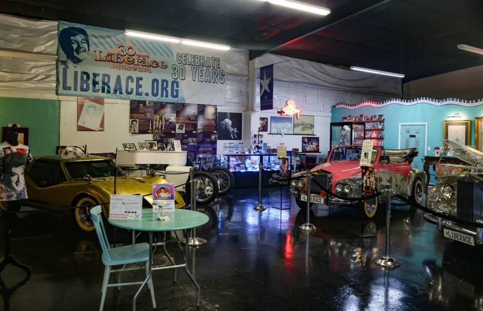 Cars, pianos and other belongings of Liberace, the famed entertainer, at the Liberace Garage in ...