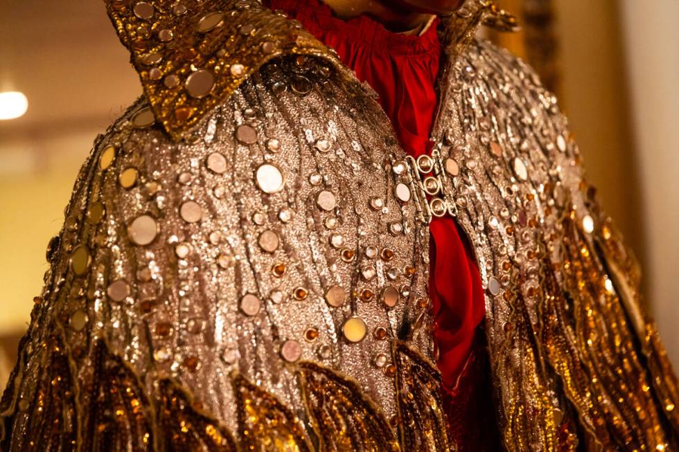 Details from Liberace's flame costume, which weighs 180 pounds and was constructed for his 1979 ...