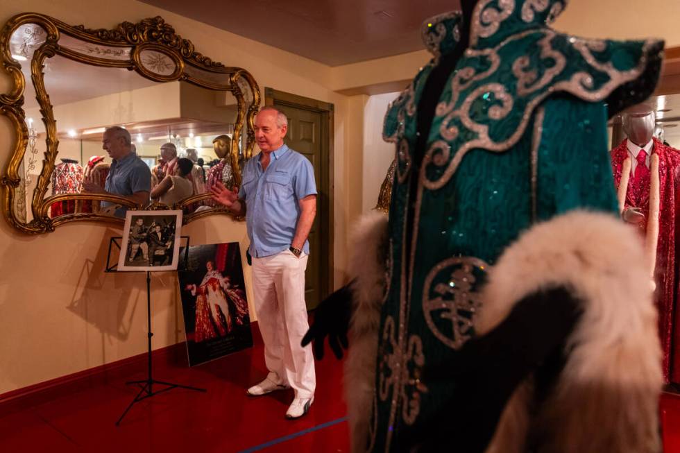 Jonathan Warren, chairman of the Liberace Foundation, leads a tour of the Liberace Museum Colle ...