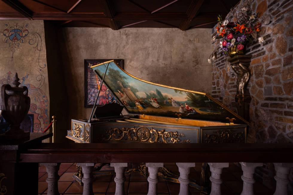 A Pleyel Art Case grand piano, circa 1885, is seen during a tour of the Liberace Museum Collect ...